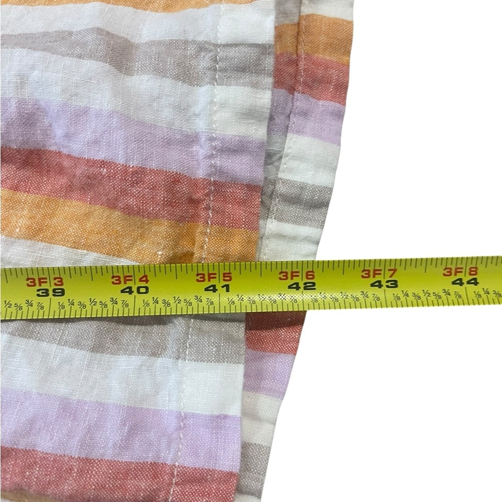 Lou & Grey for LOFT 100% Linen Pastel Striped Midi Dress Size L - Picture 9 of 9